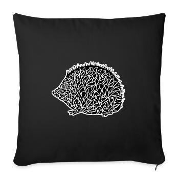 Hérisson Mosaïque Hérisson Tatouage Animal Amour Art Art - Housse de coussin décorative 45 x 45 cm - noir - Devant