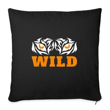 Wilde Augen - Sofakissenbezug 45 x 45 cm - Schwarz - Vorne