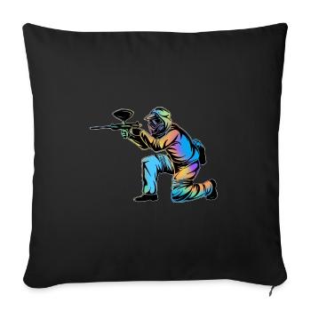 Paintball - Sofa pillowcase 17,3'' x 17,3'' (45 x 45 cm) - black - Front