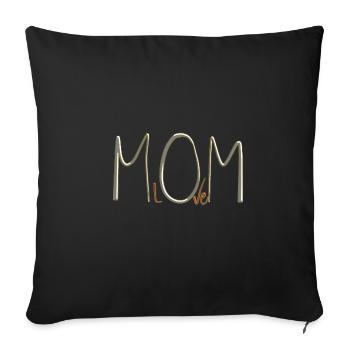 Montrer l’amour parental - Love Mum - Housse de coussin décorative 45 x 45 cm - noir - Devant
