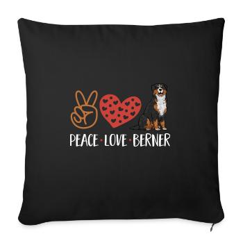 Bernese Mountain Dog - Sofa pillowcase 17,3'' x 17,3'' (45 x 45 cm) - black - Front