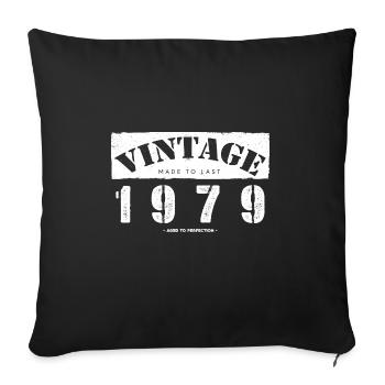 44 Year Old: Vintage Classic 1979 44th Birthday - Sofa pillowcase 17,3'' x 17,3'' (45 x 45 cm) - black - Front