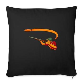 Shooting Skeet Clay Pigeon Shooting - Sofa pillowcase 17,3'' x 17,3'' (45 x 45 cm) - black - Front