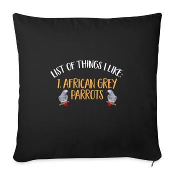 Graupapagei African Grey Parrot Papagei - Sofa pillowcase 17,3'' x 17,3'' (45 x 45 cm) - black - Front
