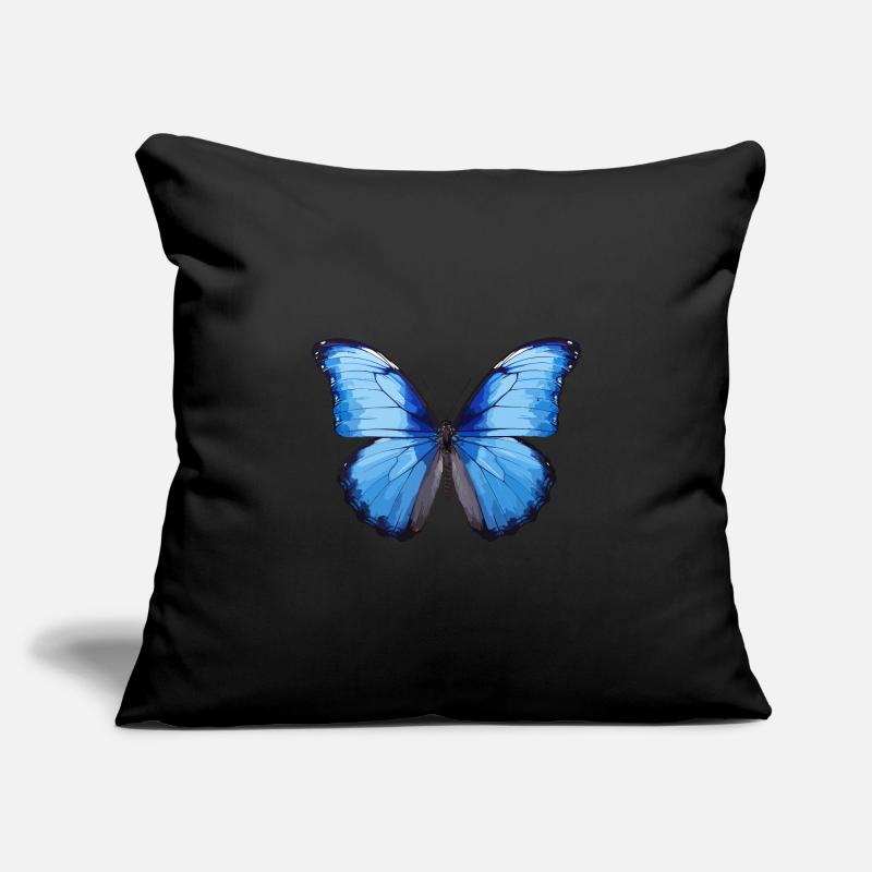 Blauer Morpho-Schmetterling Sofakissenbezug 45 x 45 cm