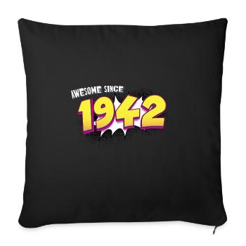 Retro 81st birthday in Pop Art Comic Book Style - Sofa pillowcase 17,3'' x 17,3'' (45 x 45 cm) - black - Front