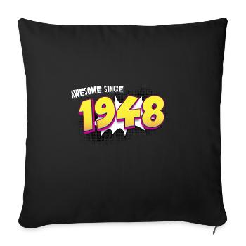 Retro 75th birthday in Pop Art Comic Book Style - Sofa pillowcase 17,3'' x 17,3'' (45 x 45 cm) - black - Front