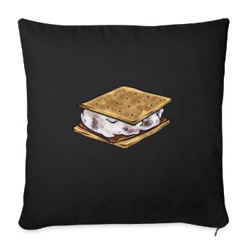 S'more Lagerfeuer Marshmallow Camping - Sofakissenbezug 45 x 45 cm - Schwarz - Vorne