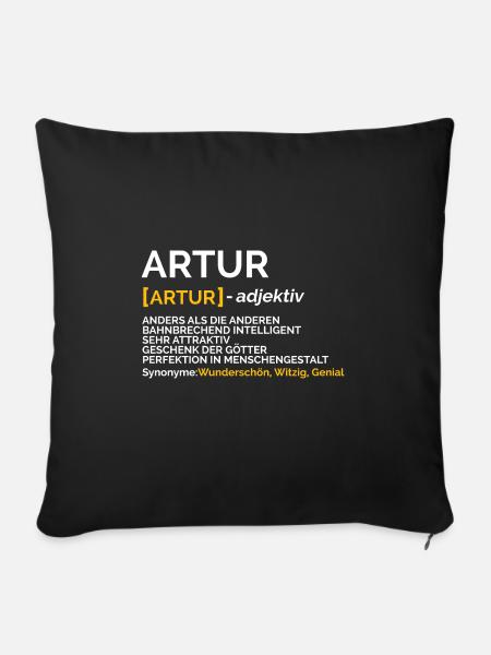 Artur - Sofakissenbezug 45 x 45 cm - Schwarz