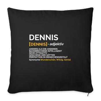 Dennis - Sofakissenbezug 45 x 45 cm - Schwarz - Vorne