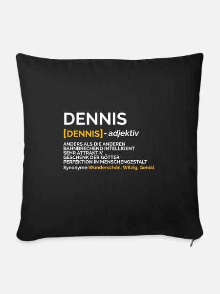 Dennis - Sofakissenbezug 45 x 45 cm - Schwarz
