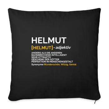 Helmut - Sofakissenbezug 45 x 45 cm - Schwarz - Vorne