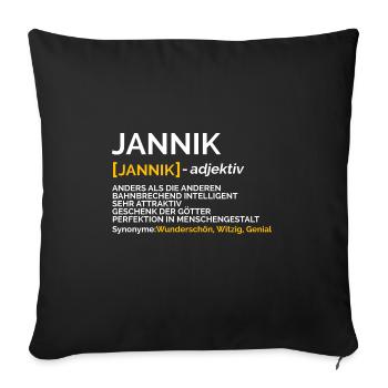 Jannik - Sofakissenbezug 45 x 45 cm - Schwarz - Vorne