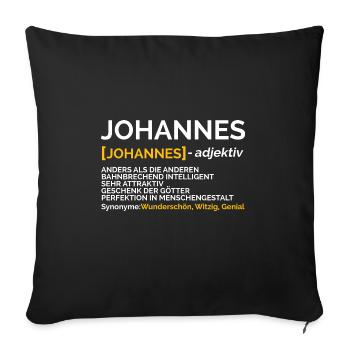 Johannes - Sofakissenbezug 45 x 45 cm - Schwarz - Vorne