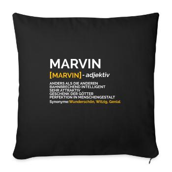 Marvin - Sofakissenbezug 45 x 45 cm - Schwarz - Vorne