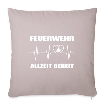 Feuerwehr - Sofakissenbezug 45 x 45 cm - helles Taupe - Vorne