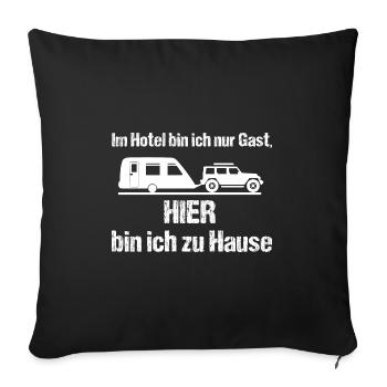 Camping - Sofakissenbezug 45 x 45 cm - Schwarz - Vorne