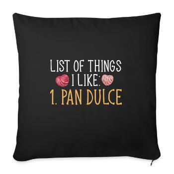 Concha Hispanique Mexicain Pan Dulce - Housse de coussin décorative 45 x 45 cm - noir - Devant