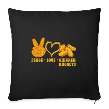 Chicken Nugget Liebhaber Chicken Nuggets - Sofakissenbezug 45 x 45 cm - Schwarz - Vorne