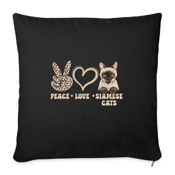 Siamese Cat Siamese Cat - Sofa pillowcase 17,3'' x 17,3'' (45 x 45 cm) - black - Front