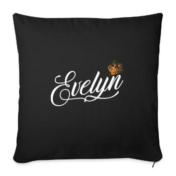 Evelyn Nom personnalisé pour femmes enfants bambins - - Housse de coussin décorative 45 x 45 cm - noir - Devant