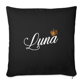Luna Custom Name for Women Kids Toddlers - Luna - Sofa pillowcase 17,3'' x 17,3'' (45 x 45 cm) - black - Front