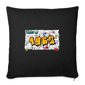 Classic 1962 Graffiti – 63 Years of Rebel Elegance - Sofa pillowcase 17,3'' x 17,3'' (45 x 45 cm) - black - Front