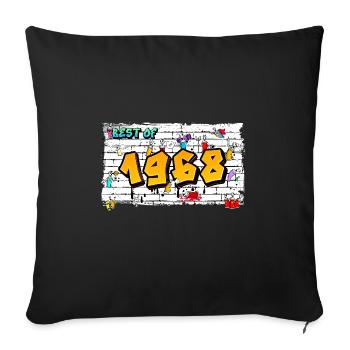 Urban Classic 1968 Graffiti – 57 Years of - Sofa pillowcase 17,3'' x 17,3'' (45 x 45 cm) - black - Front