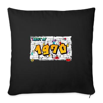 Vintage Rebel 1970 Graffiti – 55 Jahre Street - Sofakissenbezug 45 x 45 cm - Schwarz - Vorne