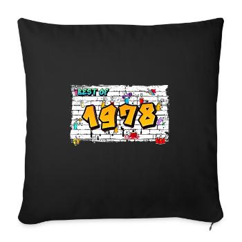 Retro Classic 1978 Graffiti – 47 Years of - Sofa pillowcase 17,3'' x 17,3'' (45 x 45 cm) - black - Front