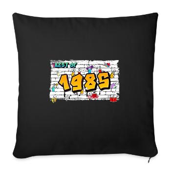 Best of 1985 Graffiti – 40 Jahre Neon-Nostalgie - Sofakissenbezug 45 x 45 cm - Schwarz - Vorne