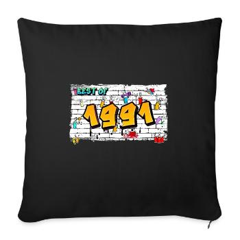 Das Beste aus 1991 Graffiti – 34 Jahre Retro Edge - Sofakissenbezug 45 x 45 cm - Schwarz - Vorne