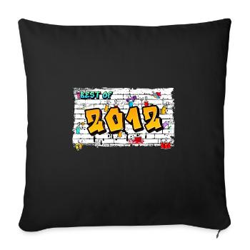 Street Rebel 2012 Graffiti – 13 Years of Raaw - Sofa pillowcase 17,3'' x 17,3'' (45 x 45 cm) - black - Front