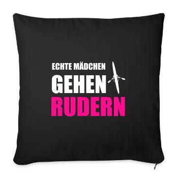 Rudern Mädchen Ruderer Ruder Geschenk - Sofakissenbezug 45 x 45 cm - Schwarz - Vorne