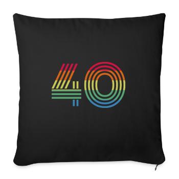 Zahl 40 - Sofakissenbezug 45 x 45 cm - Schwarz - Vorne