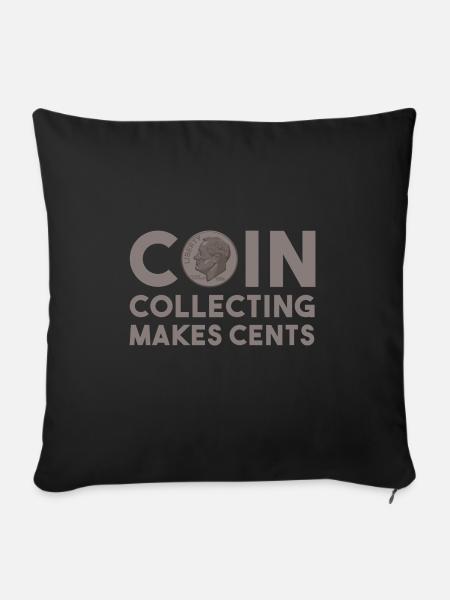 Numismatik Münzsammeln Geschenk - Sofakissenbezug 45 x 45 cm - Schwarz