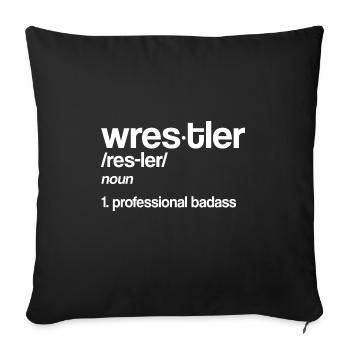 Lutte Lutte Cadeau de lutteur lutteur - Housse de coussin décorative 45 x 45 cm - noir - Devant