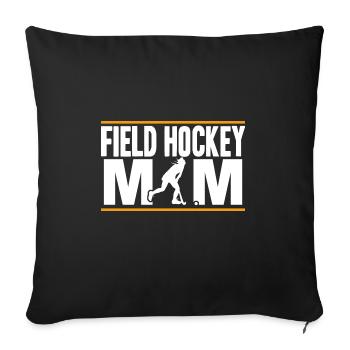 Gardien de but balayage Bâton Joueur de hockey sur gazon Maman - Housse de coussin décorative 45 x 45 cm - noir - Devant