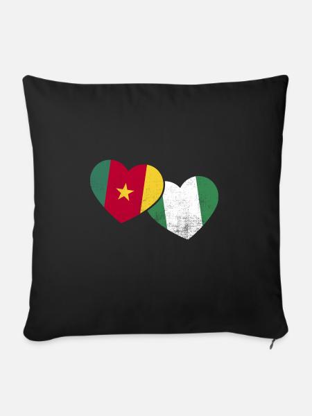 Kamerun Flagge Kamerun - Sofakissenbezug 45 x 45 cm - Schwarz