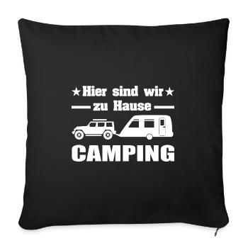 Camping - Sofakissenbezug 45 x 45 cm - Schwarz - Vorne