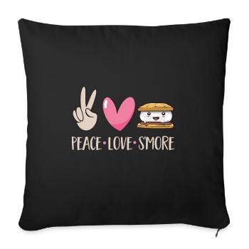 S'more Campfire Marshmallow Camping - Sofa pillowcase 17,3'' x 17,3'' (45 x 45 cm) - black - Front