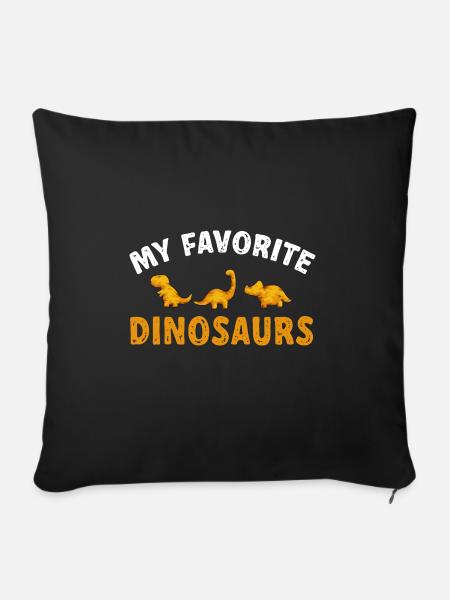 Dino Nuggets Dinosaurier Chicken Nuggets - Sofakissenbezug 45 x 45 cm - Schwarz