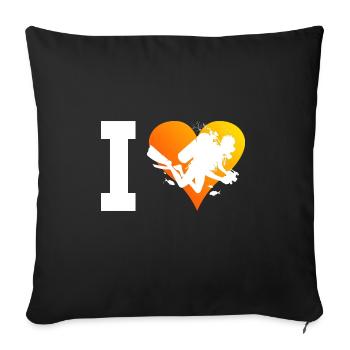 Taucher Scuba Tauchen Diver Tauchen Plongée - Housse de coussin décorative 45 x 45 cm - noir - Devant