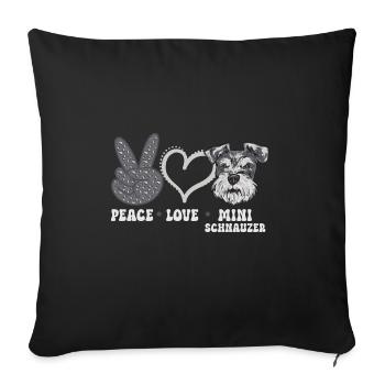 Schnauzer nain Chien Schnauzer - Housse de coussin décorative 45 x 45 cm - noir - Devant