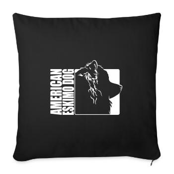American Eskimo Dog Profile Dogs Wilsigns - Sofa pillowcase 17,3'' x 17,3'' (45 x 45 cm) - black - Front