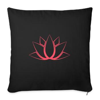 Fleur de lotus Fleur asiatique bien-être - Housse de coussin décorative 45 x 45 cm - noir - Devant