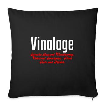 Vino-Loge Perfekt Für Weinliebhaber Und Wein-Trink - Sofakissenbezug 45 x 45 cm - Schwarz - Vorne
