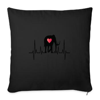 Mammut Ausgestorbener Elefant Geschenk - Sofakissenbezug 45 x 45 cm - Schwarz - Vorne