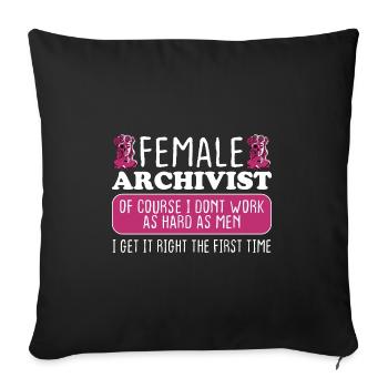 Une archiviste ajuste du premier coup - Housse de coussin décorative 45 x 45 cm - noir - Devant