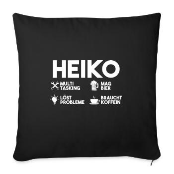 Heiko - Sofakissenbezug 45 x 45 cm - Schwarz - Vorne